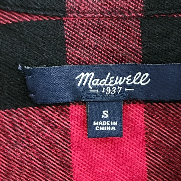 Madewell Flannel Courier Shirt in Buffalo Check Size Small - Picture 5 of 12